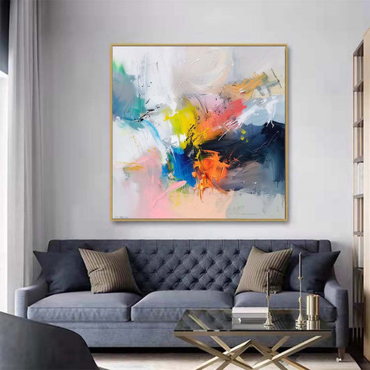 Abstract Handmade Oil Painting Modern Minimalist Home Living Room Decoration Painting,31inx31in,No Frame