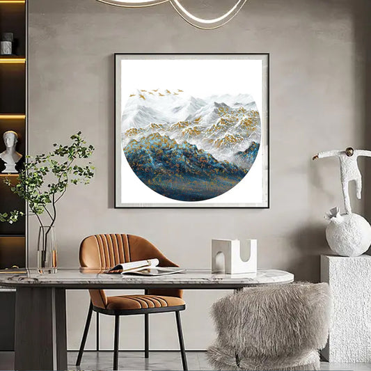 Modern Handpainted Mountain Scenery 3d Oil Painting On Canvas Home Decoration Handmade Wall Art Picture,31inx31in,No Frame