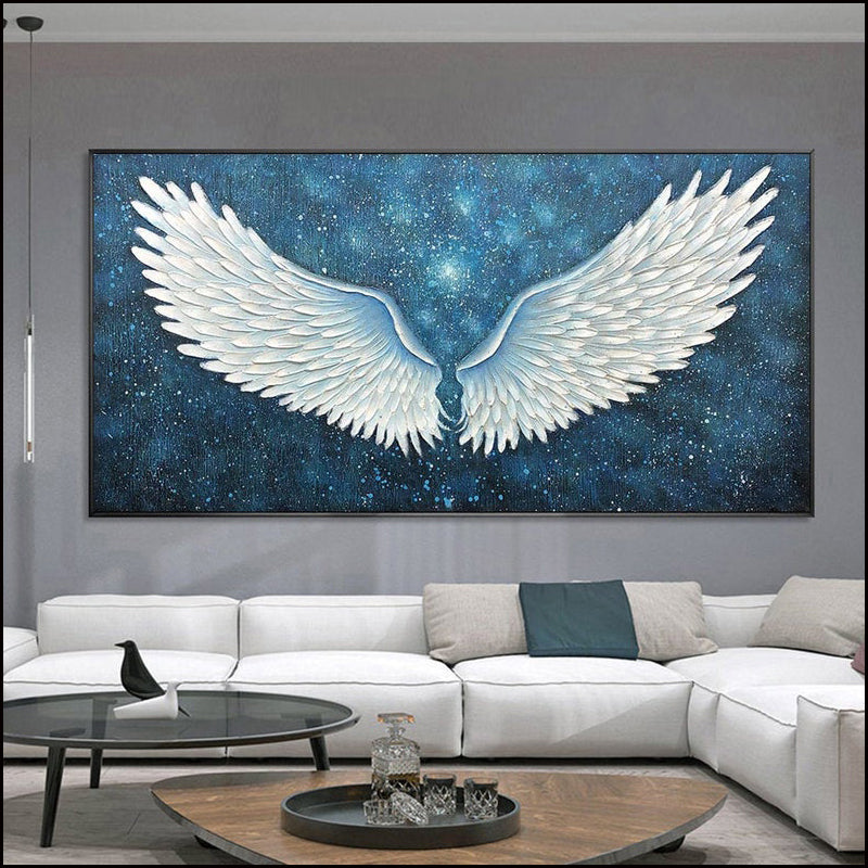 Large Abstract Flying Bird Oil Painting Handmade On Canvas Original Textured Painting Modern Wall Art Hand,27inx54in,No Frame