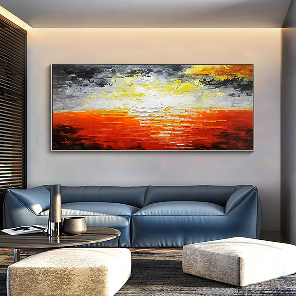 Flowers Oil Painting On Canvas Hand Painted Large Wall Art Painting For Home Decor Floral Acrylic ,27inx54in,No Frame