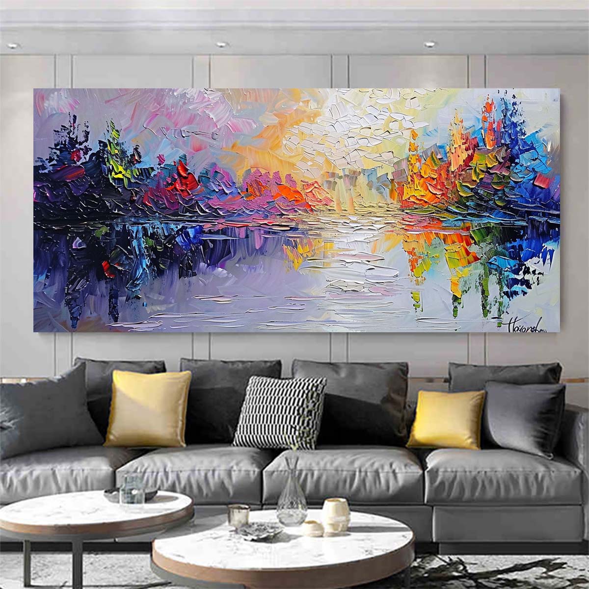 Original creation Landscape Hand painted Oil Painting Canvas Wall Art For Home Living Room Unframed/Rolled #032