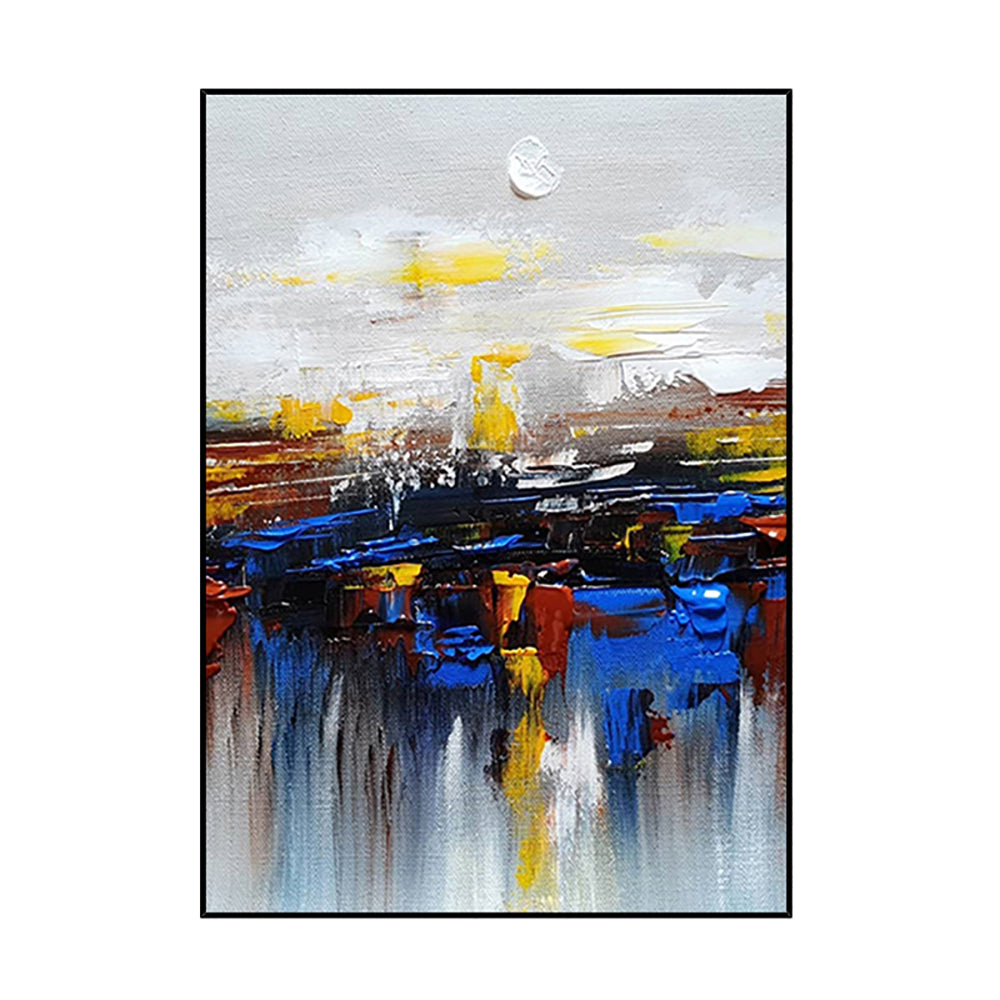 Canvas Painting Hand Painted Autumn Landscape Oil Painting Abstract Wall Art For Home Living Room,31inx47in,No Frame