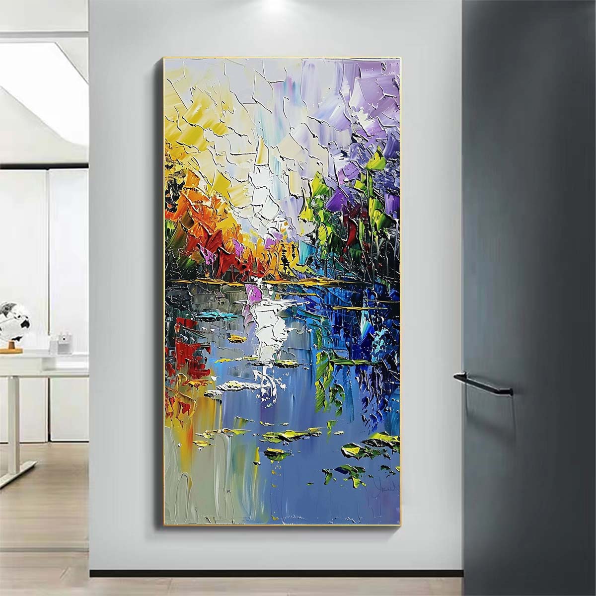 Landscape Paintings Abstract Handmade Oil Painting Modern Home Living Room Decoration Painting,27inx54in,No Frame