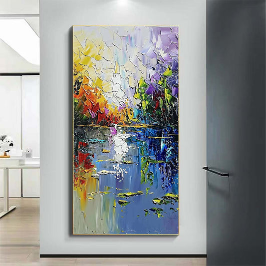 Landscape Paintings Abstract Handmade Oil Painting Modern Home Living Room Decoration Painting,27inx54in,No Frame