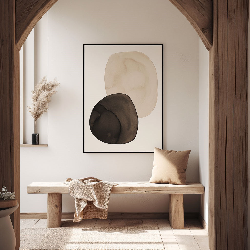 Handpainted Abstract Wall Art Painting Decorative Painting Aisle Corridor Mural Mooring Hanging Paintingblackwhite1inx47in,No Frame