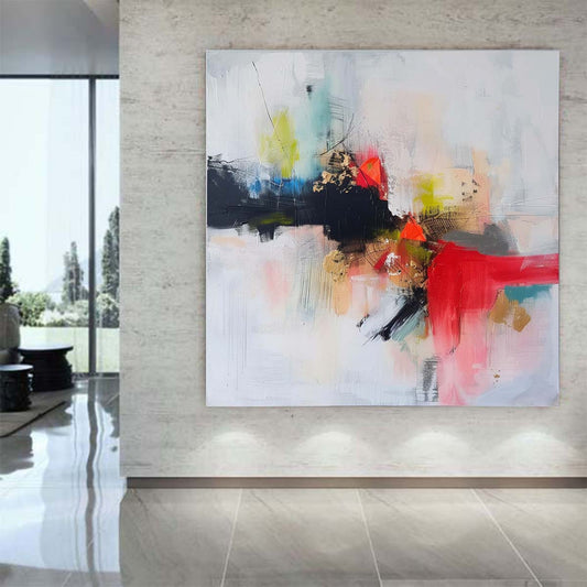 Abstract Handmade Oil Painting Modern Minimalist Home Living Room Decoration Painting,31inx31in,No Frame