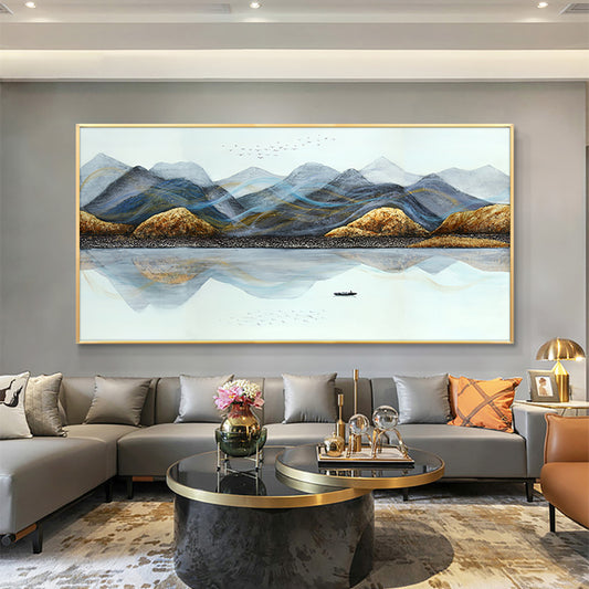 Abstract Acrylic Painting Handmade Oil Painting On Canvas Handpainted Abstract Mountain Painting Home Living Room Decor,27inx54in,No Frame