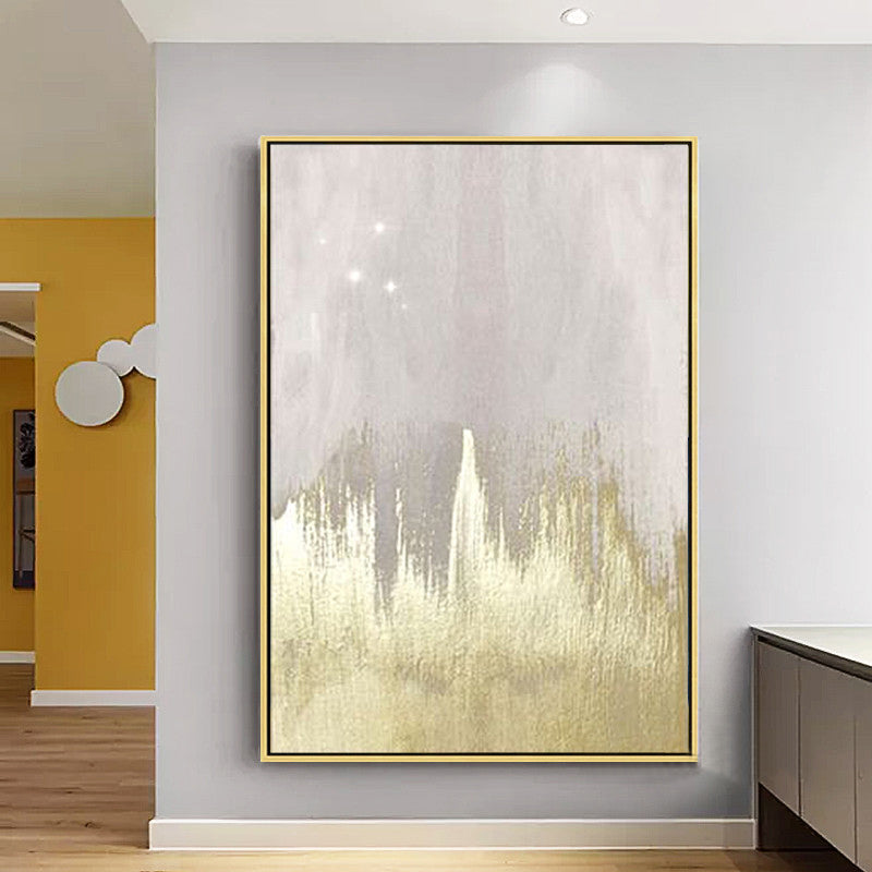 Large Wall Art Gold Abstract Painting Canvas Painting Contemporary Canvas Art Hand Painted Modern Wall Decor Poster27inx54in,No Frame