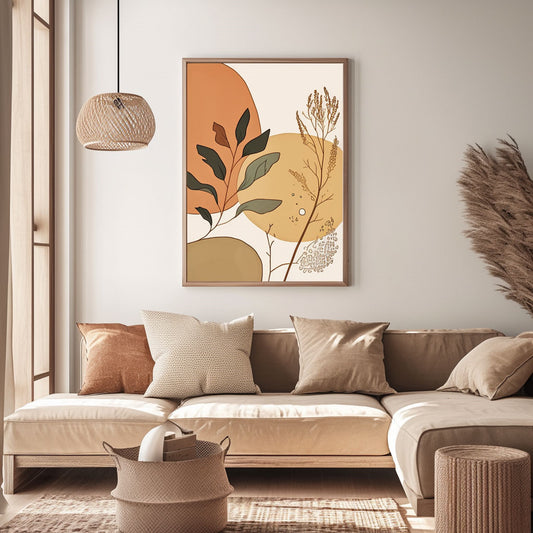 Handpainted Abstract Wall Art Painting Decorative Painting Aisle Corridor Mural Mooring Hanging Painting green orange yellow 31inx47in,No Frame