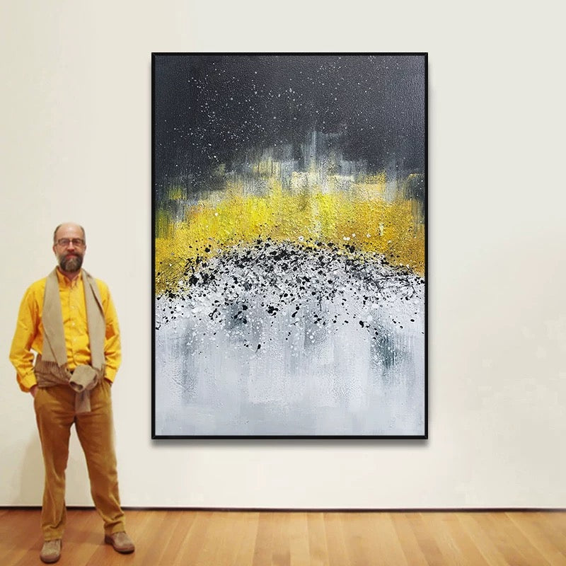 Free Shipping Abstract Luxe Nordic Oil Painting On Canvas Handmade Acrylic Artwork Canvas Modern Office Deco,31inx47in,No Frame