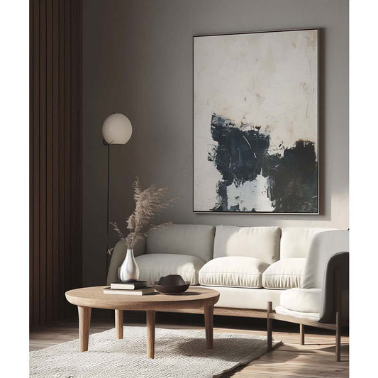 Handpainted Abstract Wall Art Painting Decorative Painting Aisle Corridor Mural Mooring Hanging Painting black 31inx47in,No Frame