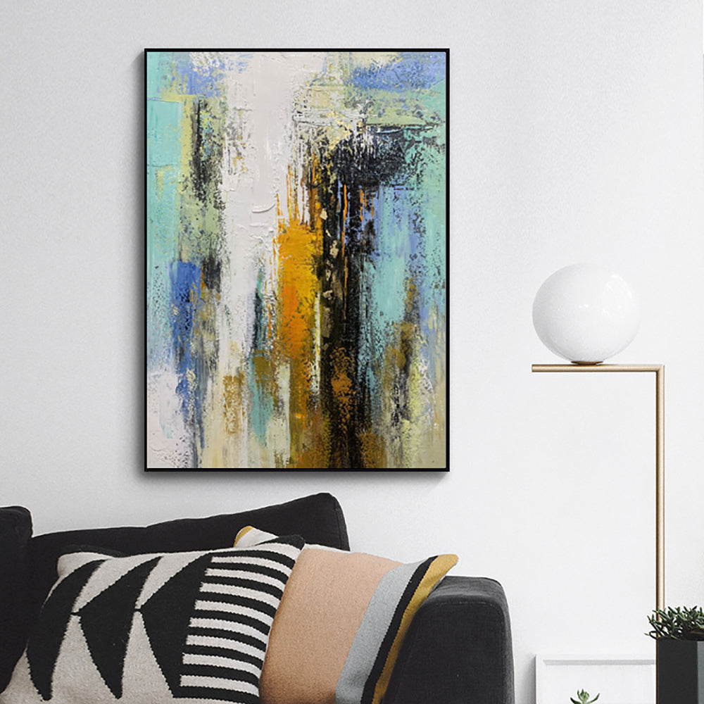 Large Size Hand Painted Canvas Oil Painting Abstract Modern Colour Wall Art Acrylic Paintings Home For Living Room,31inx47in,No Frame