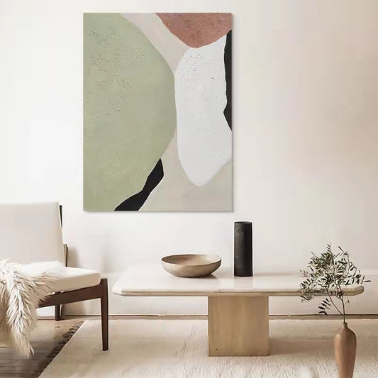 July Abstract Minimalist Postmodern Living Room Bedroom Porch Pure Hand painted Oil Painting Morandi Color Decorative,31inx47in,No Frame