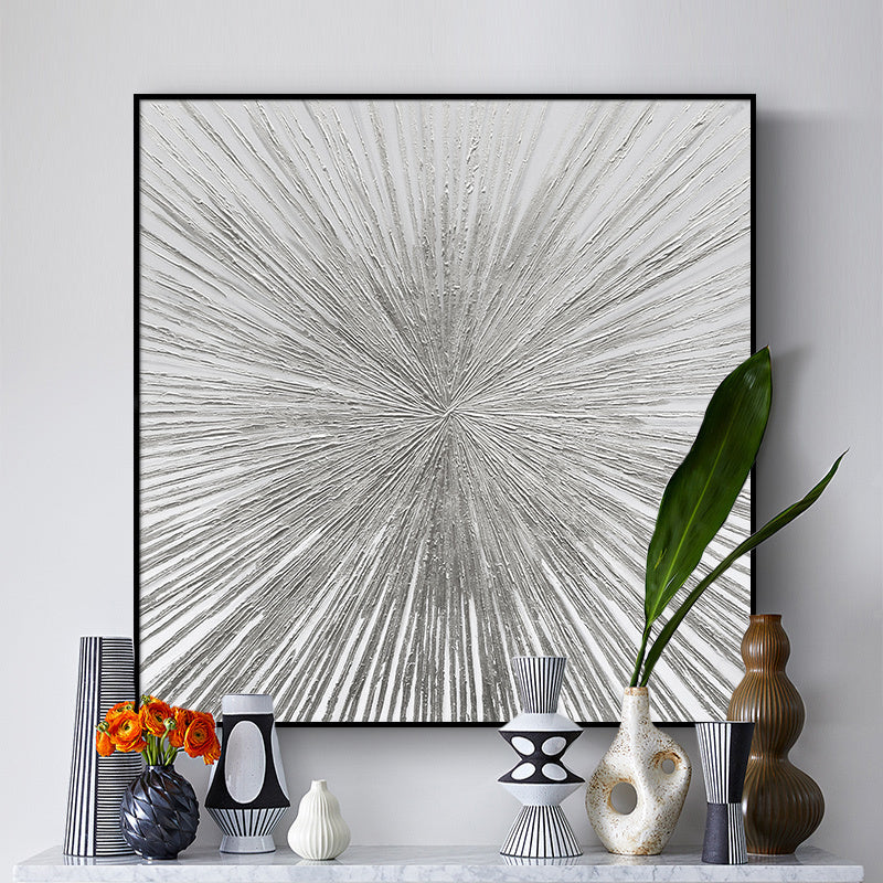 HandpaintedAbstractOilPaintingSilverLightLuxuryModernPaintingDecorativePaintingRestaurantEntrancePaintingsModel    31in,No Frame