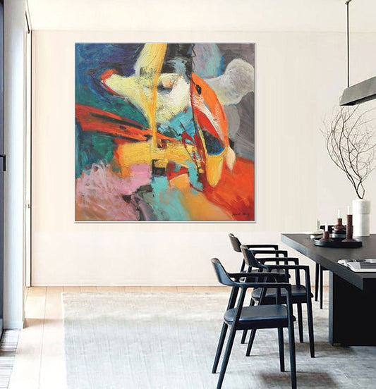 Abstract Oil Painting Abstract Art Dorm Decor Canvas Art Oil Painting Large Oil Painting Wall Art Modern Painting Abstract31in,No Frame