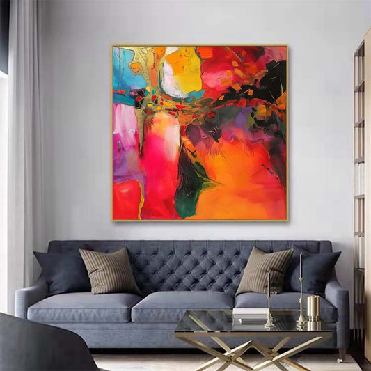 Abstract Handmade Oil Painting Modern Minimalist Home Living Room Decoration Painting,31inx31in,No Frame