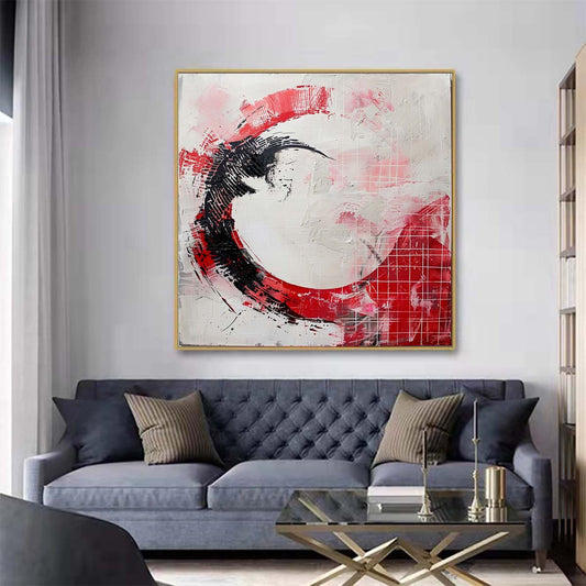 Abstract Handmade Oil Painting Modern Minimalist Home Living Room Decoration Painting,31inx31in,No Frame