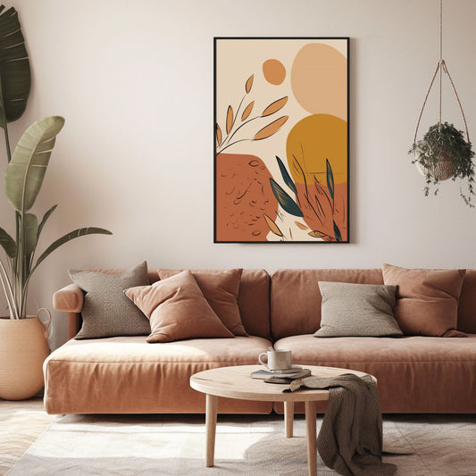 Handpainted Abstract Wall Art Painting Decorative Painting Aisle Corridor Mural Mooring Hanging Painting orange yellow 31inx47in,No Frame
