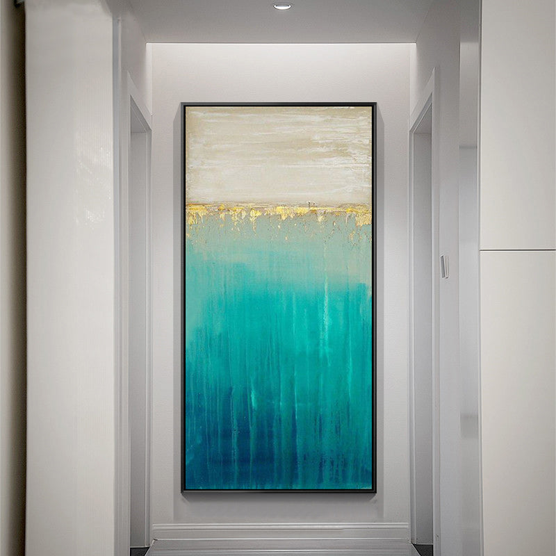 Blue Abstract Painting On Canvas Large Wall Art Minimalist Painting Hand Painted Painting Minimal Art For Modern Home Decor27inx54in,No Frame