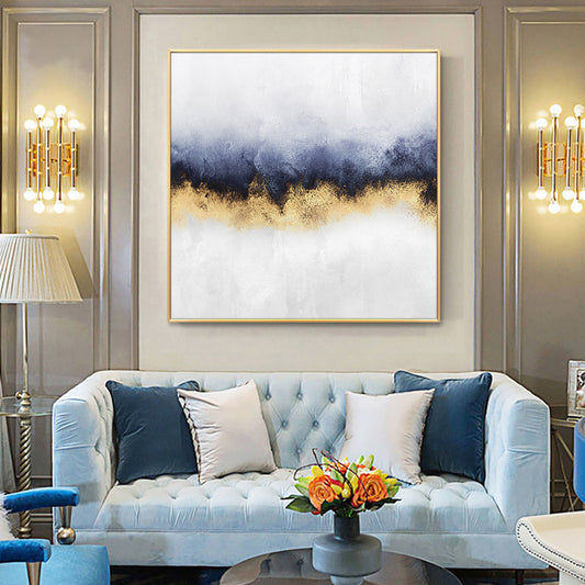 60Abstract Purple With Gold Foil Painting Handpainted Oil Painting On Canvas Modern Landscape Painting Wall Art,31inx31in,No Frame