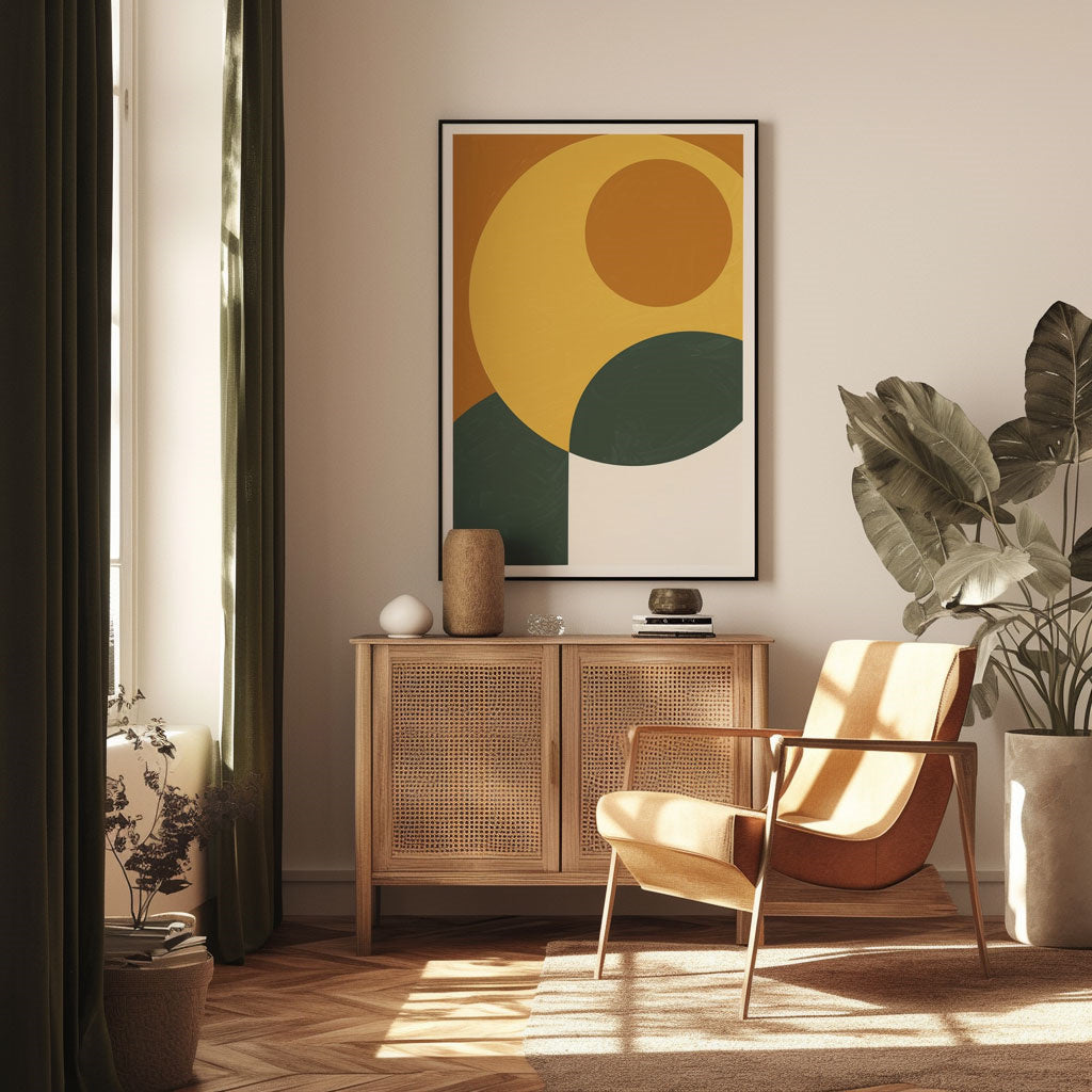 Handpainted Abstract Wall Art Painting Decorative Painting Aisle Corridor Mural Mooring Hanging Painting yellow green 31inx47in,No Frame