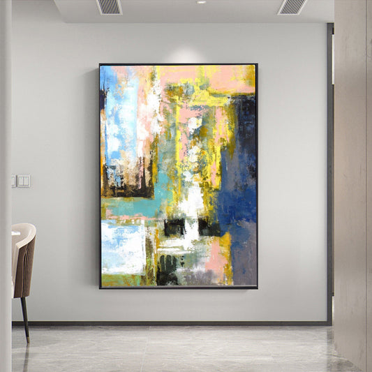 #740 Handmade Abstract Large Color Painting Modern Mural Living Room Decoration Painting Large Size,31inx47in,No Frame