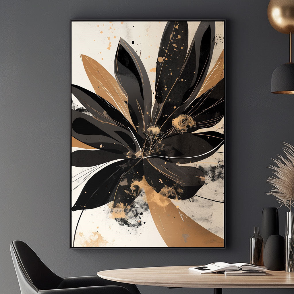 Handpainted Abstract Wall Art Painting Decorative Painting Aisle Corridor Mural Mooring Hanging Paintingblack1inx47in,No Frame