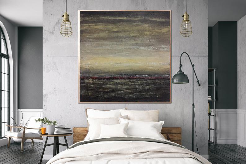 Landscape Abstract Paintings Canvas Painting Oil Artwork Modern Painting Uniqe Abstract Wall Painting Contemporary Art31in,No Frame