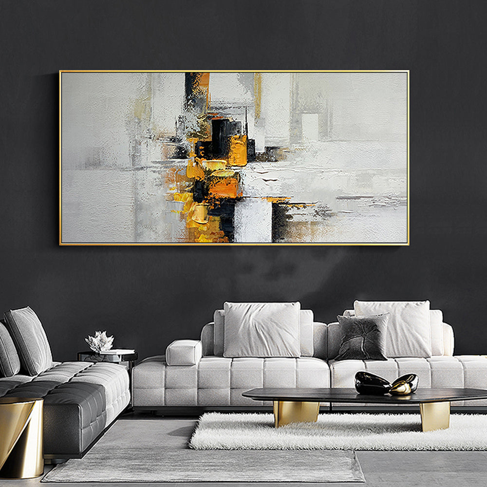Modern Abstract Oil Painting On Canvas Large Wall Art Handmade Acrylic Heavy Texture Painting Picture,27inx54in,No Frame