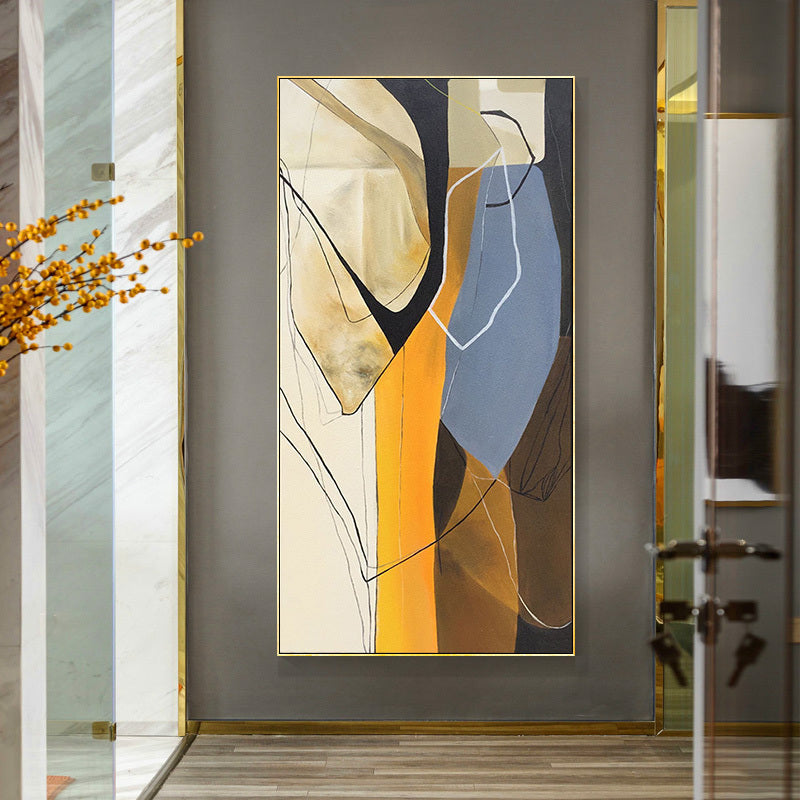 Modern Minimalist Hand-Painted Abstract Oil Painting Living Room Restaurant Painting Entrance Corridor Decorative Painting Nordi27inx54in,No Frame