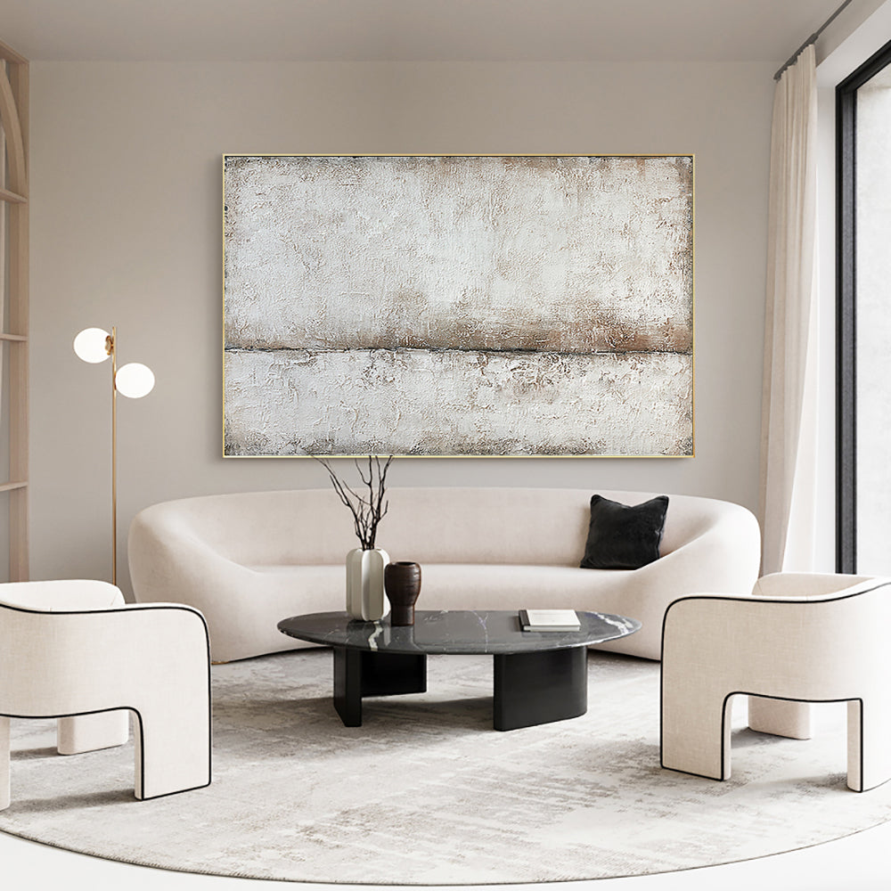 Abstract Landscape Painting On Canvas Handmade Grey Oil Painting Modern Office Corridor Decor Art,31inx47in,No Frame