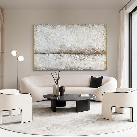 Abstract Landscape Painting On Canvas Handmade Grey Oil Painting Modern Office Corridor Decor Art,31inx47in,No Frame
