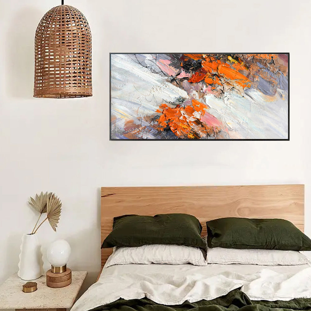 #330 Hand Painted  Colourful Oil Painting Handmade Acrylic On Canvas Paintings Modern Artist Home Decoration,27inx54in,No Frame