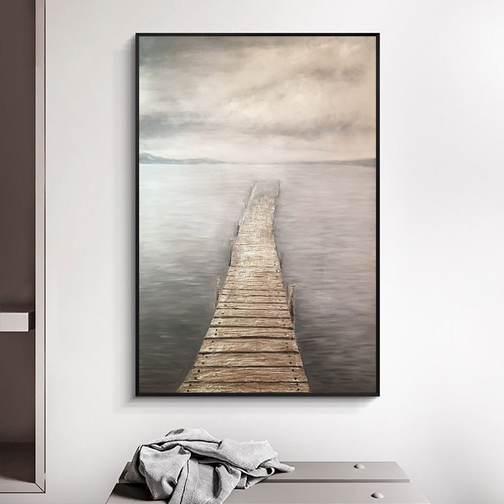 Abstract Textured Hand Painted Oil Painting On Canvas Modern Landscape Paintings Wall Art For Bedroom,31inx47in,No Frame