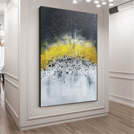 Free Shipping Abstract Luxe Nordic Oil Painting On Canvas Handmade Acrylic Artwork Canvas Modern Office Deco,31inx47in,No Frame