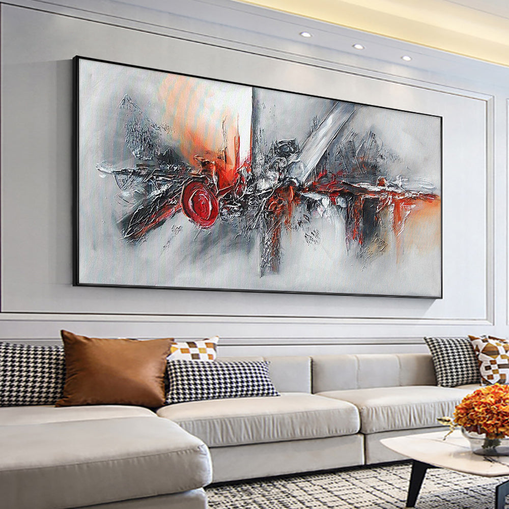 Abstract 3D Art Thick Knife Oil Painting  Handpainted Canvas Wall Art Modern Paintings Art,27inx54in,No Frame