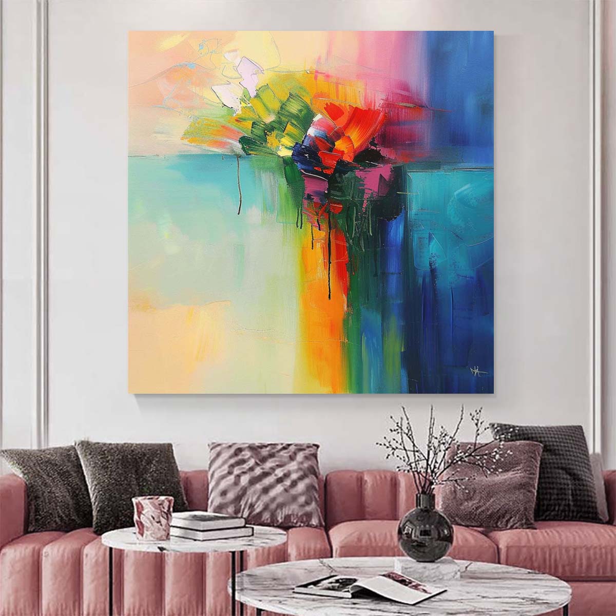 Original creation Abstract Hand painted Oil Painting Canvas Wall Art For Home Living Room Unframed/Rolled #001