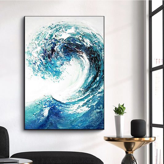 Abstract 3D Wave Oil Painting On Canvas Hand Painted Textured Painting Wall Art Decoration Canvas Paintings,31inx47in,No Frame