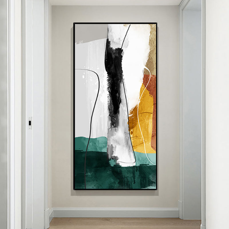 Free Shipping  Hand Painted Oil Painting On Canvas Porch Abstract Modern Style Wall Art,27inx54in,No Frame