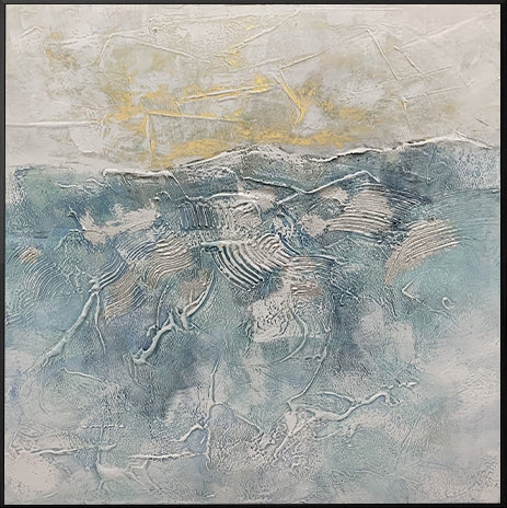 Handpainted Oil Painting On Canvas New Handmade Abstract White Yellow Grey Wall Art Picture Home,31inx31in,No Frame