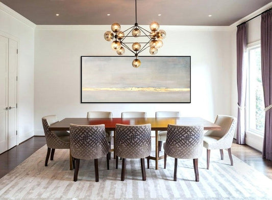 Large Abstract Oil Painting Gray Painting Gold Leaf Wall Art Painting On Canvas Abstract Texture Art Wall Painting Living Room27inx54in,No Frame