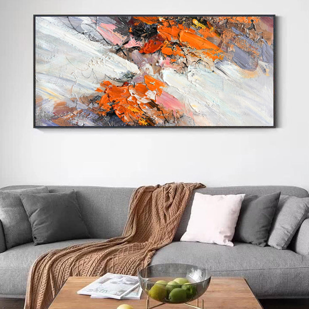 #330 Hand Painted  Colourful Oil Painting Handmade Acrylic On Canvas Paintings Modern Artist Home Decoration,27inx54in,No Frame