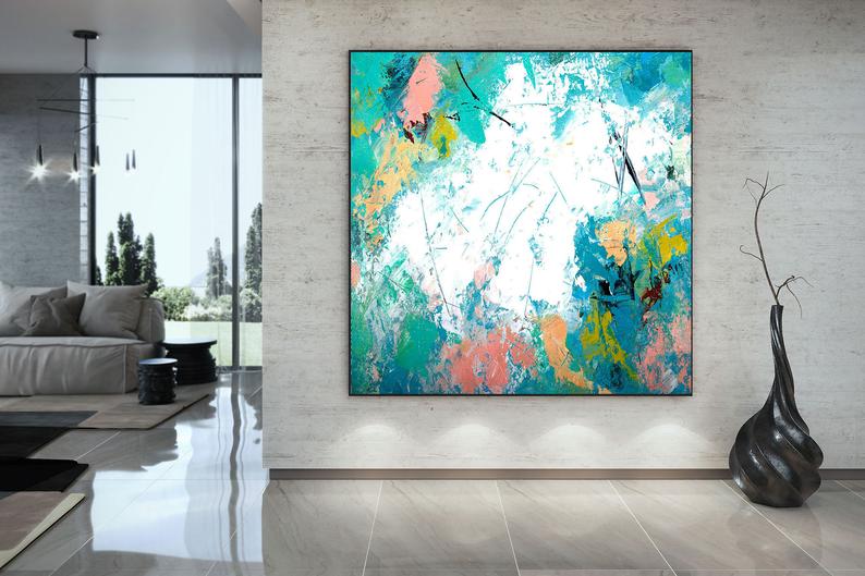 OriginaAbstractArtPaintingsOnCanvasLivingRoomWallArtAcrylicPaintingOilPaintingModernWall   31in,No Frame