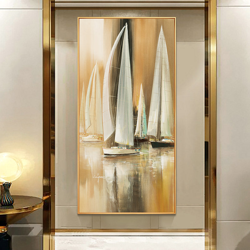 Sharp hand-painted Abstract Landscape Oil Painting Modern Minimalist Living Room Wall Picture Hotel Villa Corridor Decorative Pa27inx54in,No Frame