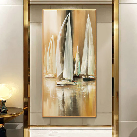 Sharp hand-painted Abstract Landscape Oil Painting Modern Minimalist Living Room Wall Picture Hotel Villa Corridor Decorative Pa27inx54in,No Frame
