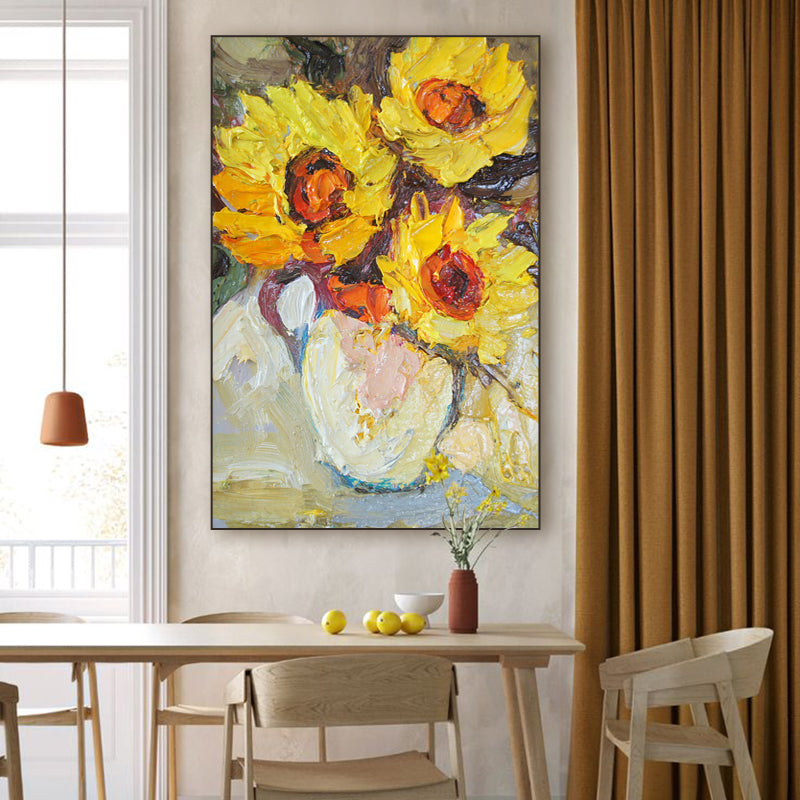 Abstract Pink Flower Oil Painting Handmade On Canvas Modern Wall Art Decoration Picture Hand Painted,31inx47in,No Frame