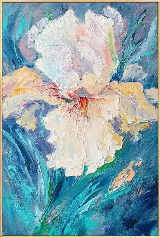 Handmade Beautiful Flowers Abstract Art Oil Paintings On Canvas China Artwork Modern Wall Decor Accessories For Sleeping,31inx47in,No Frame