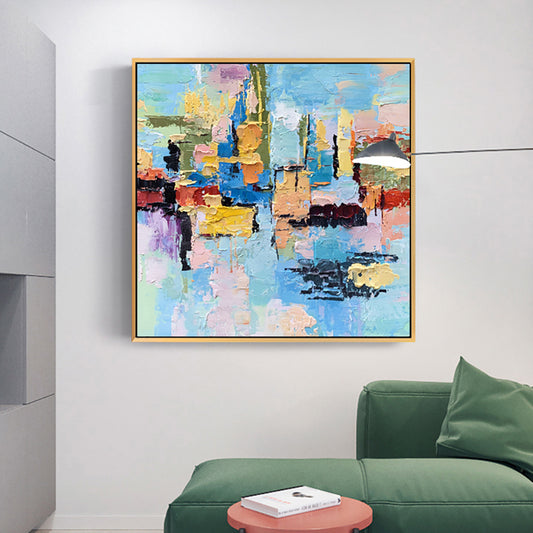 1 Panel Set Abstract Simple Design Oil Paintings Wall Picture Abstract Canvas Wall Decorative Artwork,31inx31in,No Frame