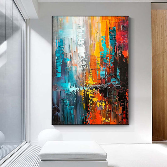 Original creation City Hand painted Oil Painting Canvas Wall Art For Home Living Room Unframed/Rolled #043