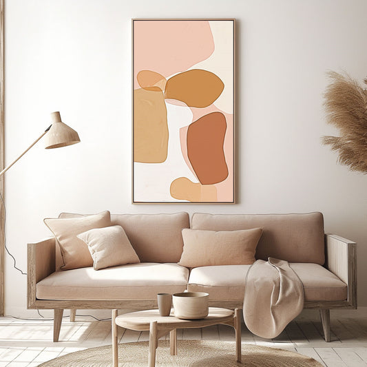 Minimalism Abstract Handmade Oil Painting Modern Home Living Room Decoration Painting,27inx54in,No Frame